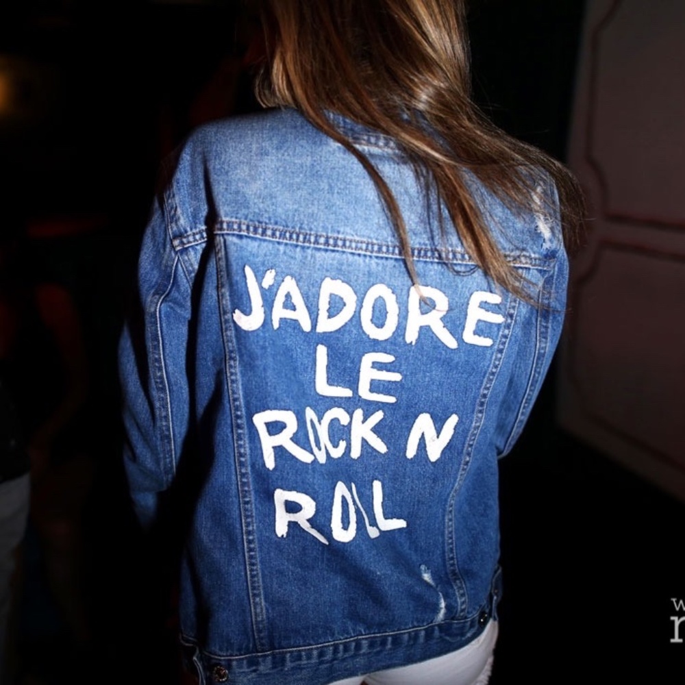NWOT Denim Jean Jacket Rock and Roll F21 Small - Picture 2 of 8